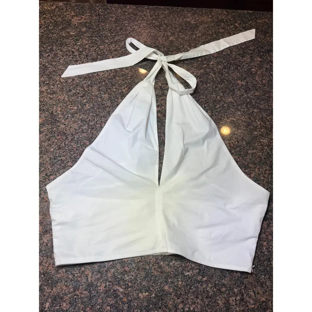 Staud 100% Cotton Halter Side Zipper Size 14 NWT - Picture 6 of 16